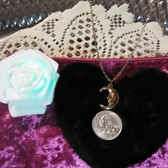 🌛🌌🌜NEW CHIC BOHO CELESTIAL 🌛MOON FACE NECKLACE - Picture 2 of 6